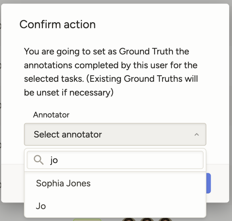 Screenshot of annotator dashboard button